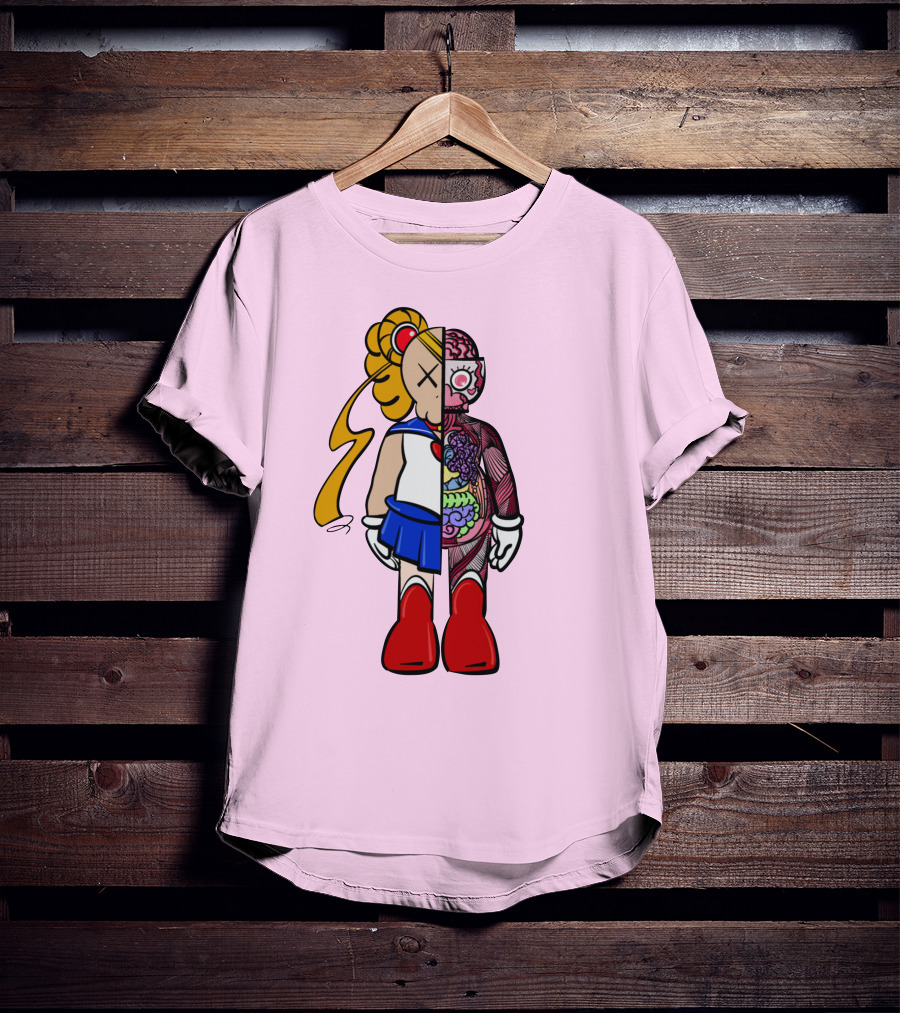Sailor Kaws Moon Anatomical Hybrid T-Shirt