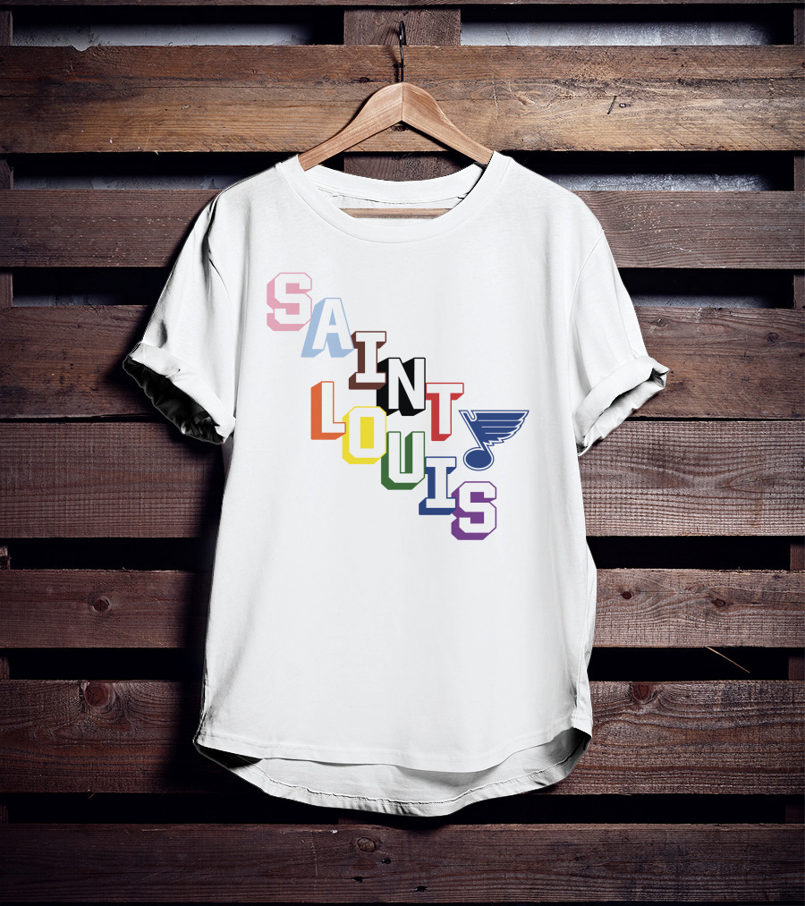 Saint Louis Blues Pride Rainbow Saint Louis T-Shirt