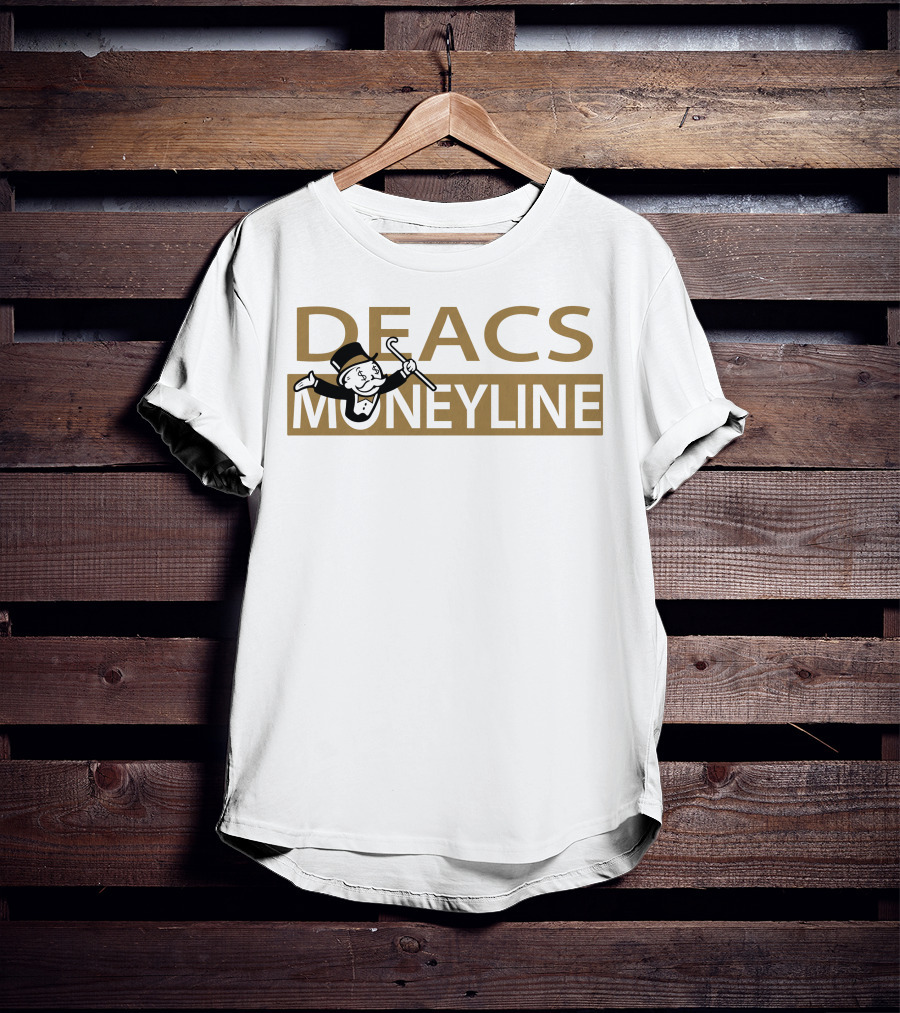 Deacs Moneyline Top Hat Cane Monopoly Character T-Shirt
