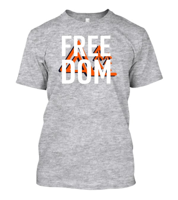 Jim Sterling Free Dom Geometric Triangles Orange Black 3D Effect T-Shirt