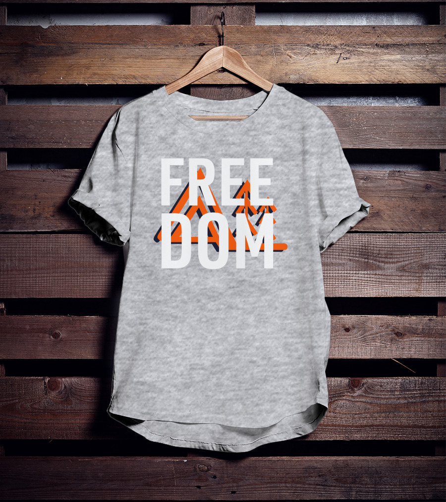 Jim Sterling Free Dom Geometric Triangles Orange Black 3D Effect T-Shirt