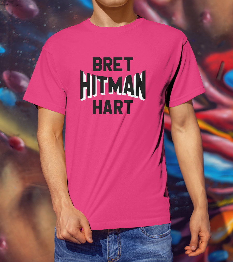 Roots Of Fight Bret Hitman Hart Pink T-Shirt
