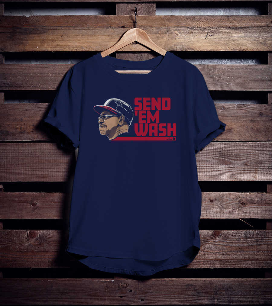 Ben Verlander Wearing Send 'Em Wash Ron Washington Flippin' Bats Podcast T-Shirt