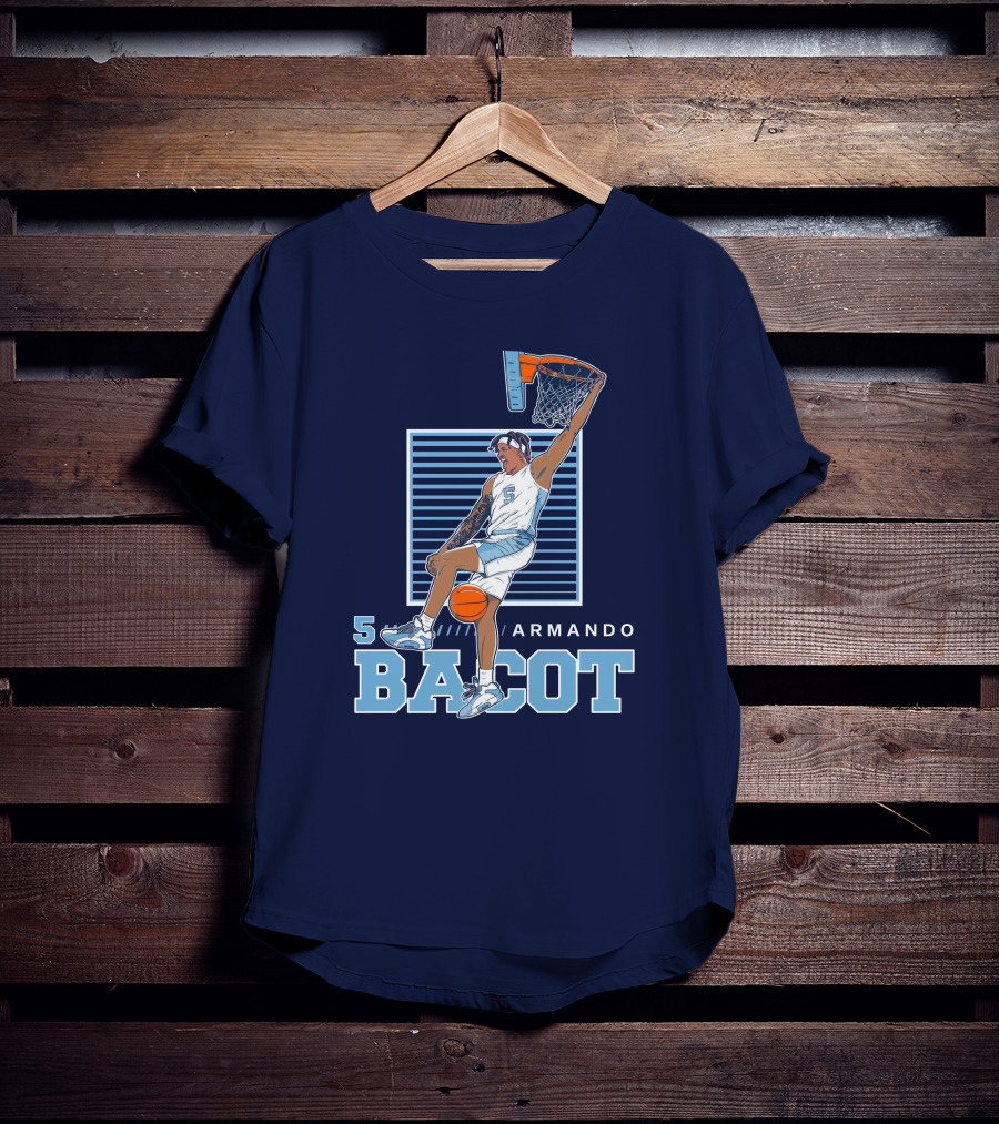 UNC Armando Bacot Dunking Number 5 T-Shirt