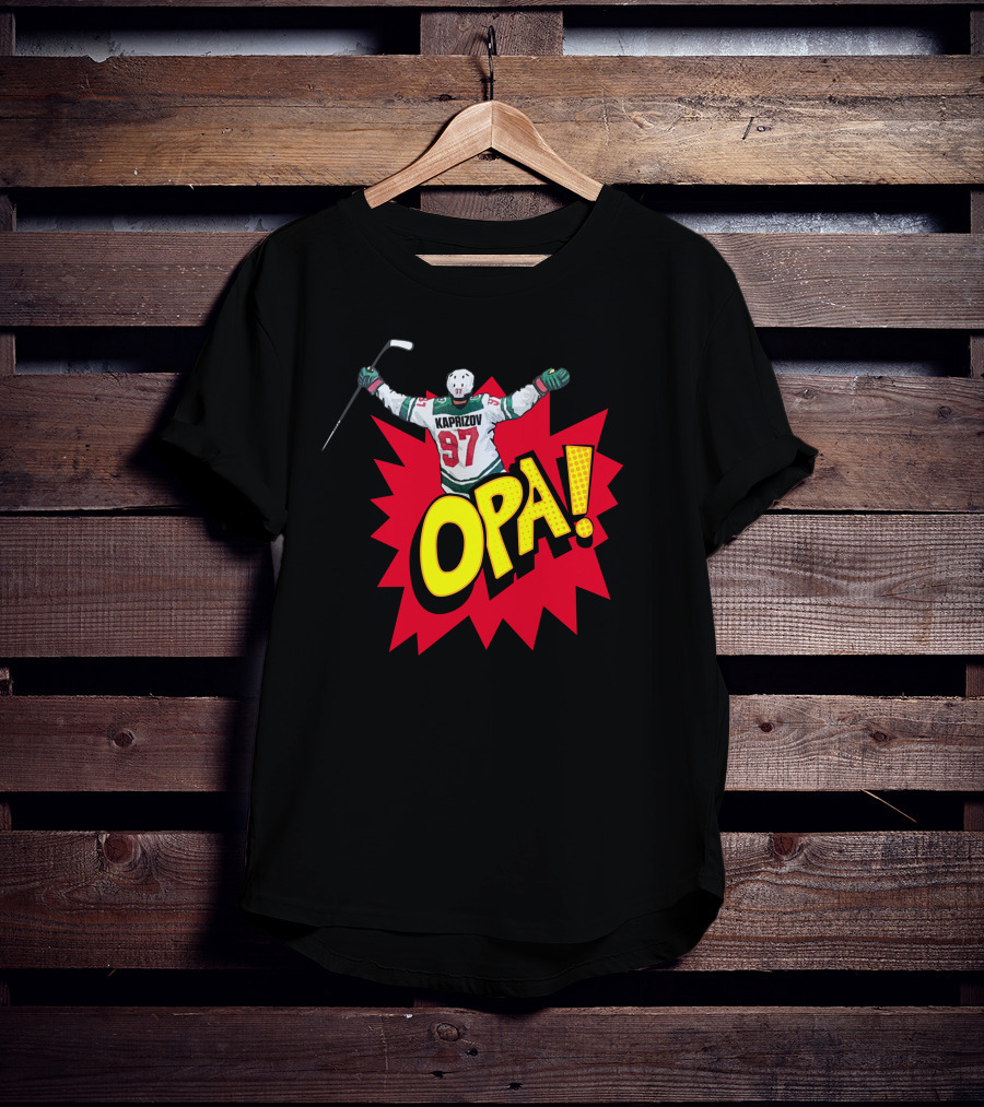 Hockeylodge Store Kirill Kaprizov 97 Opa Explosion T-Shirt