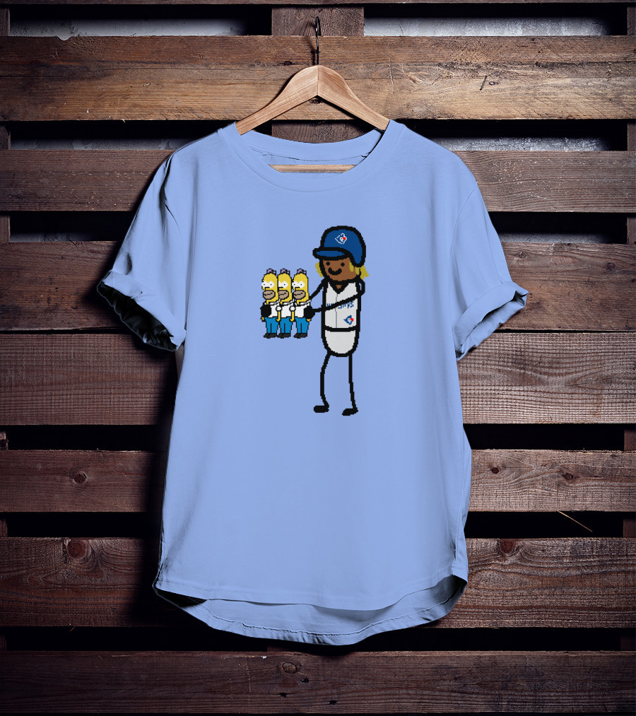 Toronto Blue Jays Vladimir Guerrero Jr. Holding Cartoon Characters And Three Homers T-Shirt
