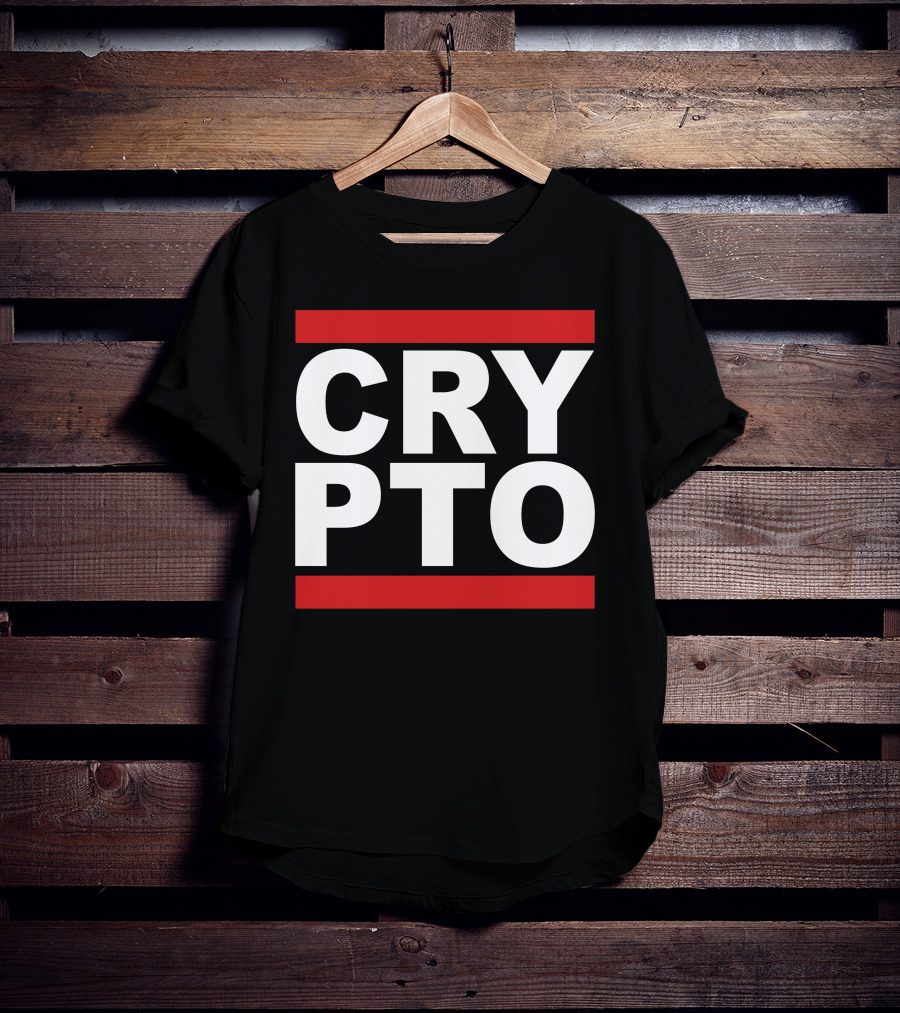 CRYPTO Bold Text Red Accents T-Shirt