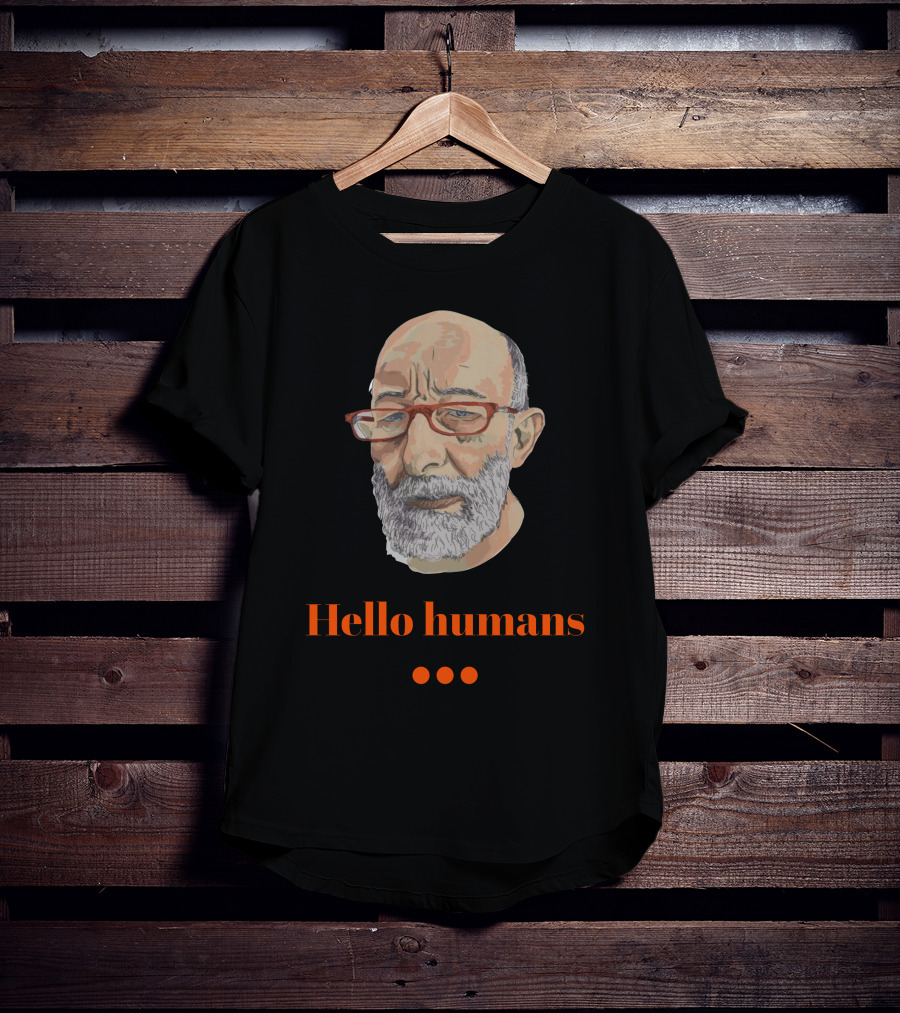 Clif High Hello Humans Jonathan Lockwood Beard Glasses T-Shirt