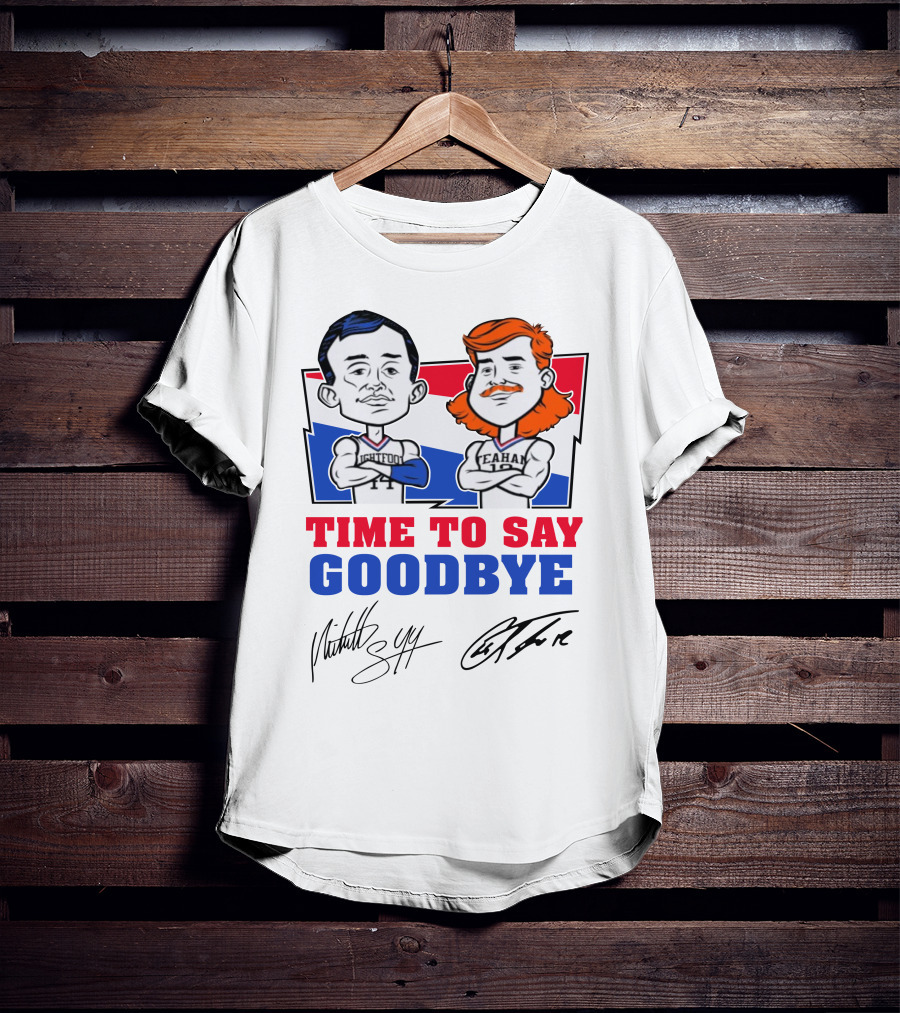Mitch And Teahan Time To Say Goodbye Signatures And Cartoon Characters T-Shirt