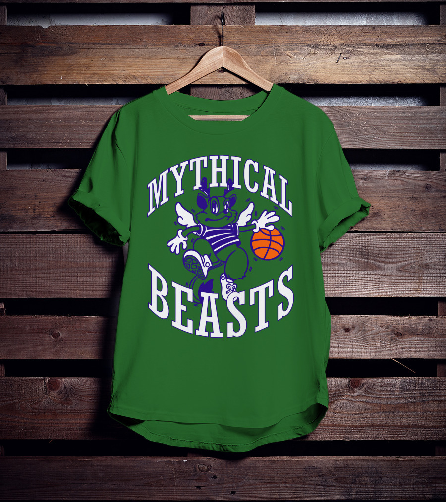 Mythical Beasts 90's B Ball Wings And Hoops T-Shirt