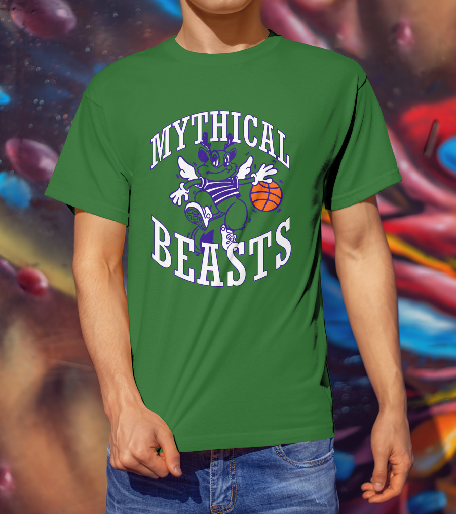 Mythical Beasts 90's B Ball Wings And Hoops T-Shirt