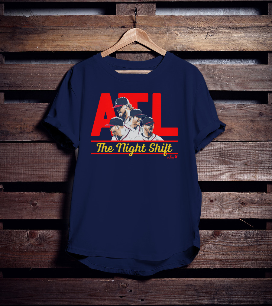 Breakingt Merch Atlanta The Night Shift Mlbpa Licensed ATL Players T-Shirt