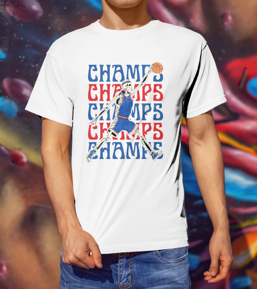 Merch Skeleton Basketball Champs T-Shirt