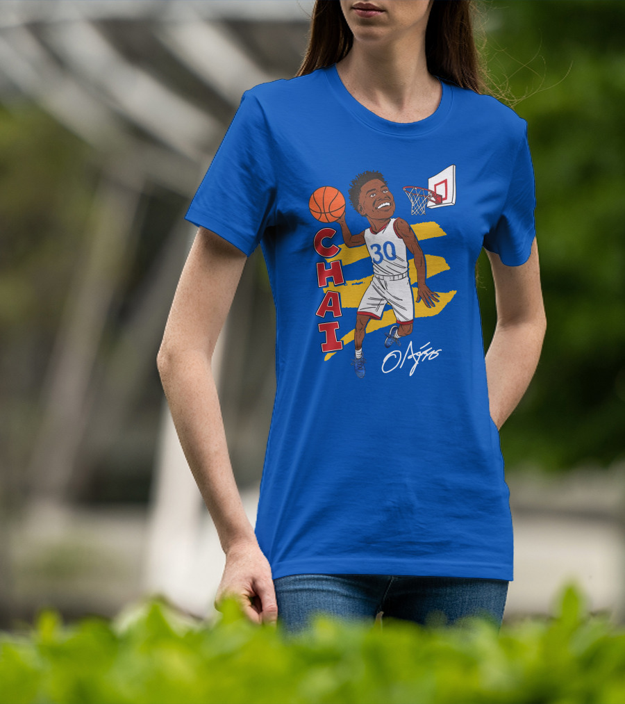 Ochai Agbaji Basketball Illustration 30 Chai Charliehustle Store T-Shirt