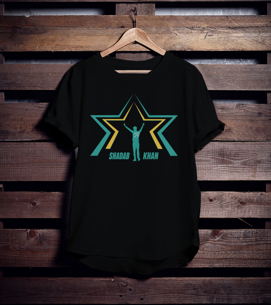 Shadab Khan Star Celebration Number 29 PCB Shop T-Shirt