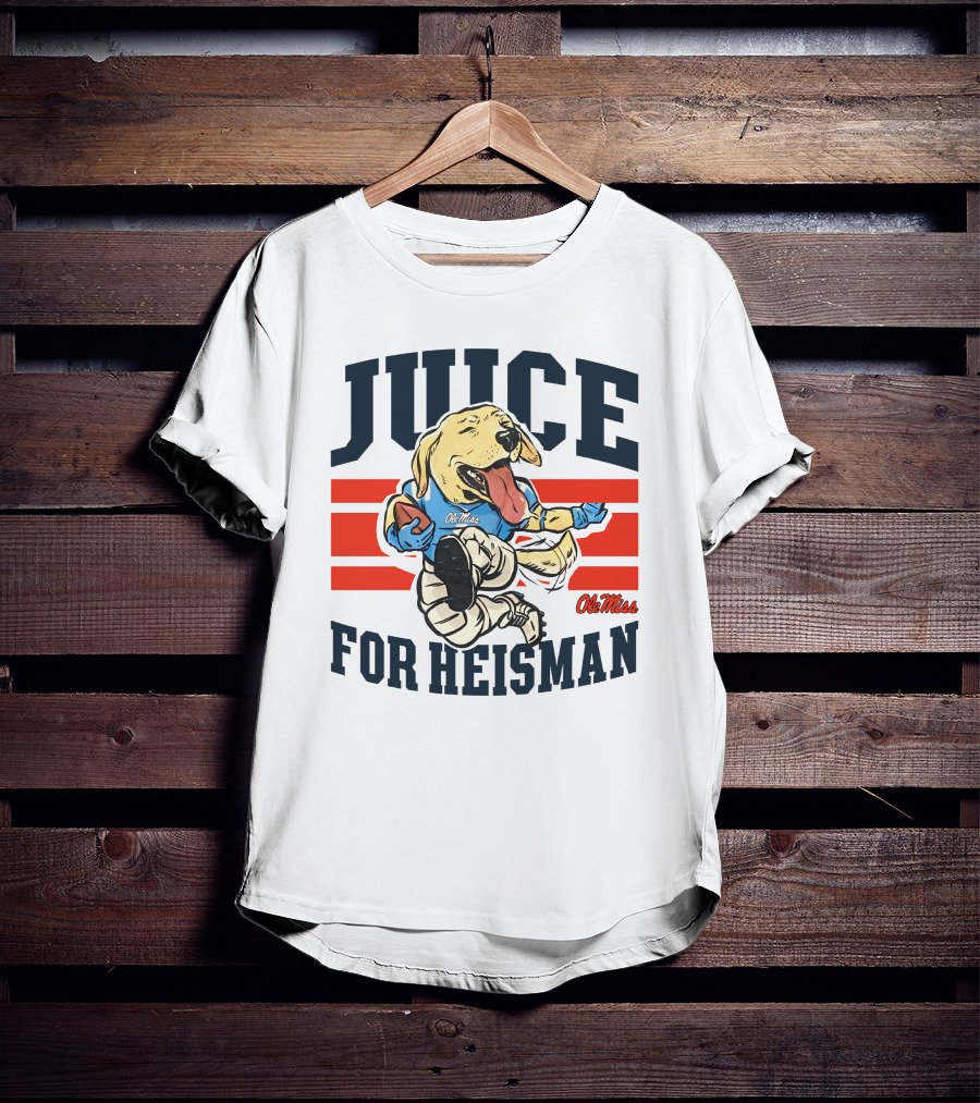 Juice For Heisman Ole Miss Dog Football Cartoon T-Shirt