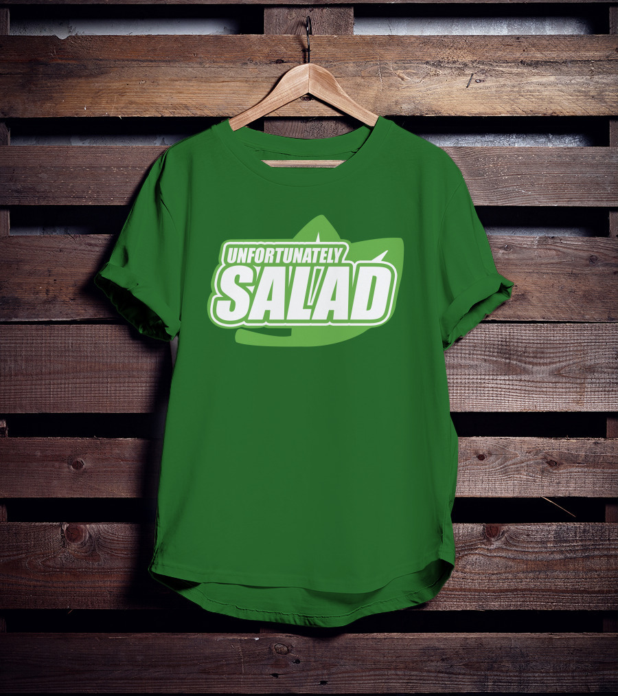 Unfortunately Salad Leaf Logo Mockup T-Shirt