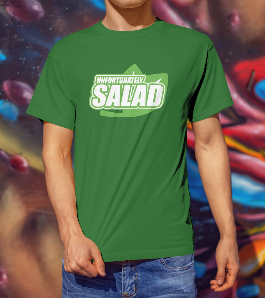 Unfortunately Salad Leaf Logo Mockup T-Shirt
