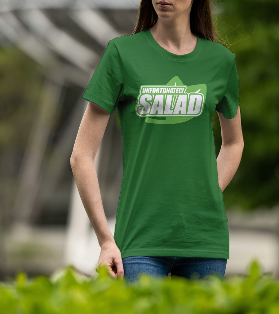 Unfortunately Salad Leaf Logo Mockup T-Shirt