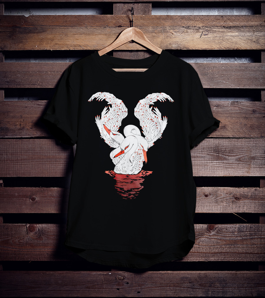 39Daph Swan Illustration White T-Shirt