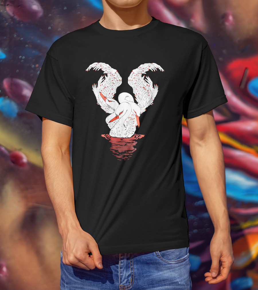 39Daph Swan Illustration White T-Shirt