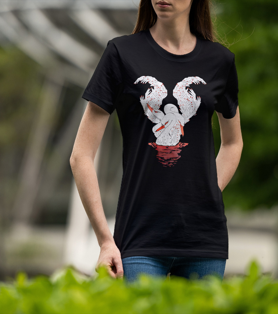 39Daph Swan Illustration White T-Shirt