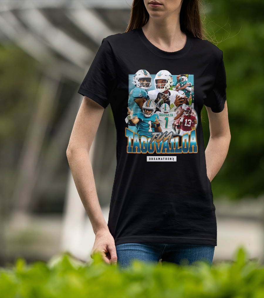 Tua Tagovailoa Dreamathon Quarterback Highlights NFL Football Action T-Shirt