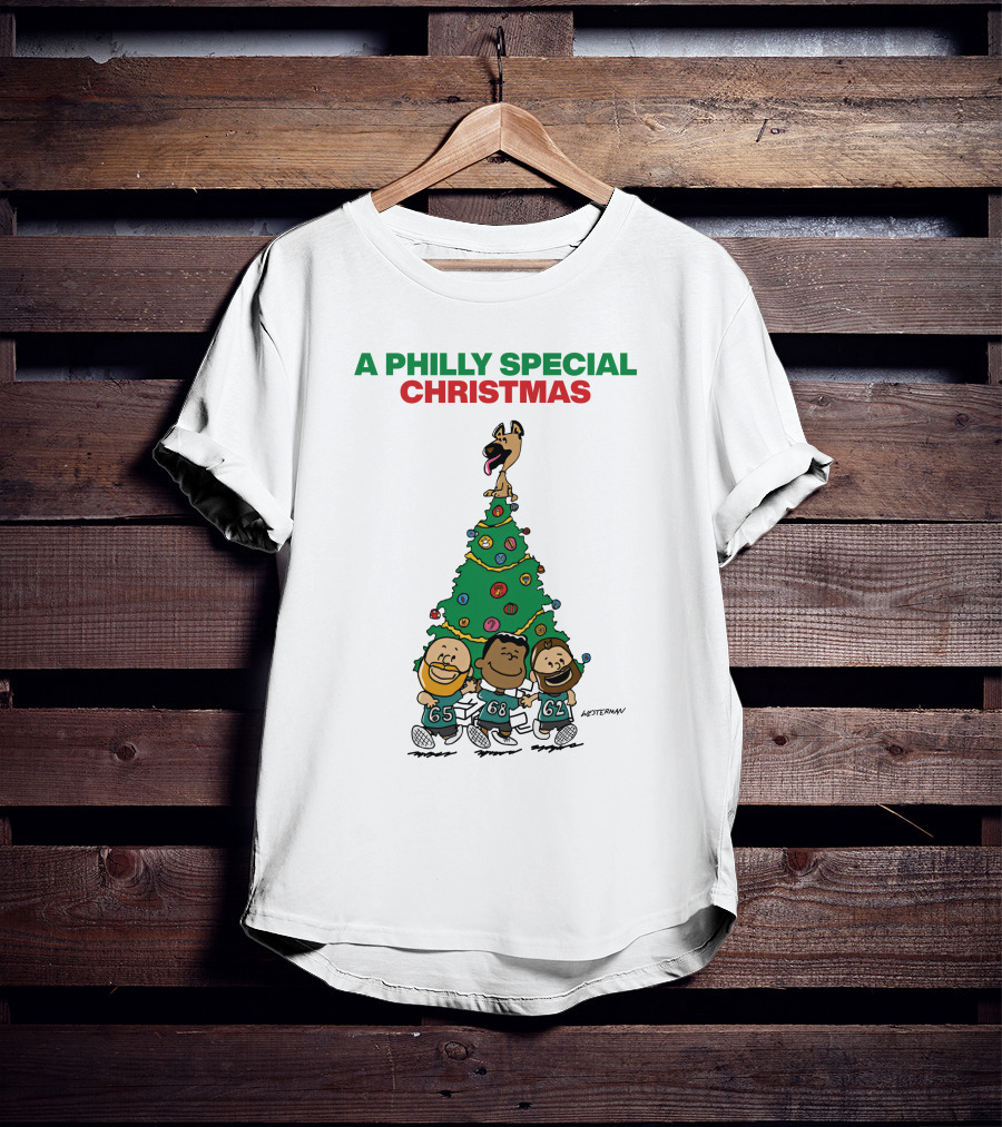 A Philly Special Christmas Festive Tree And Football Trio T-Shirt