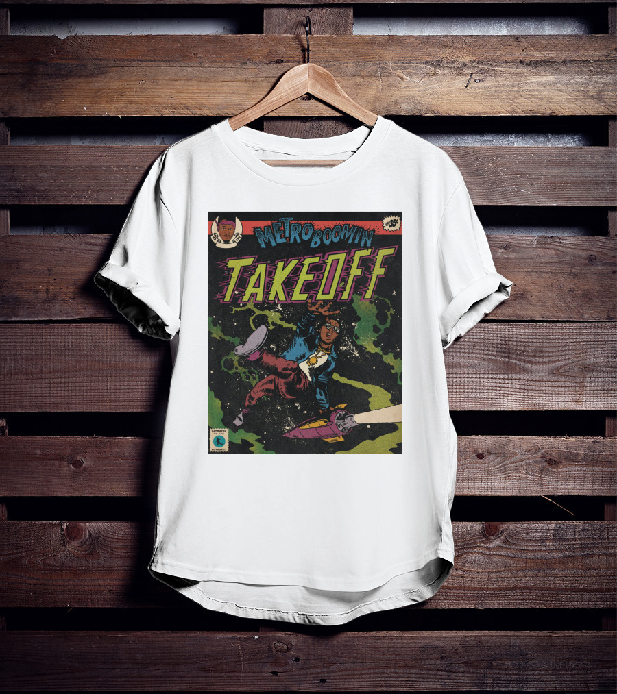 Metro Boomin Takeoff Comic Style Space Adventure T-Shirt