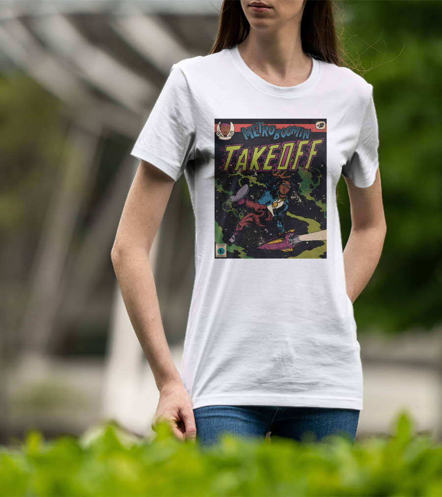 Metro Boomin Takeoff Comic Style Space Adventure T-Shirt