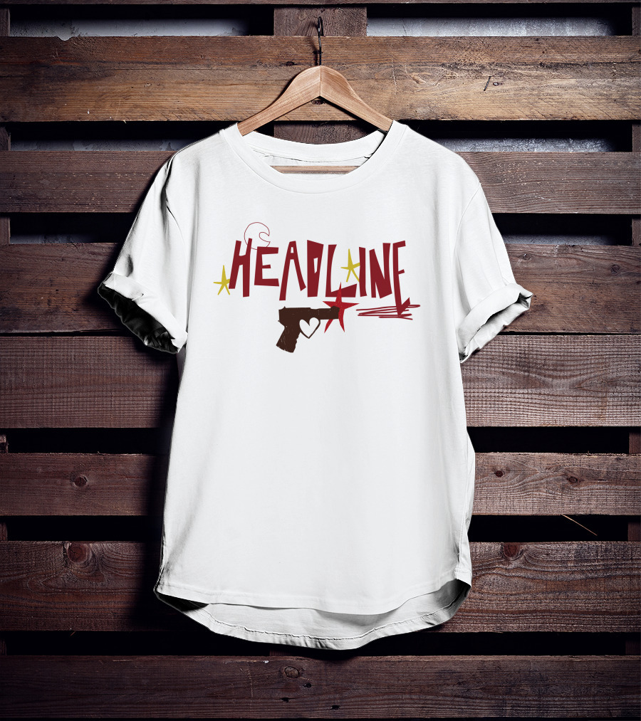 Luludrawww Headline Louis Tomlinson Heart Gun Star T-Shirt