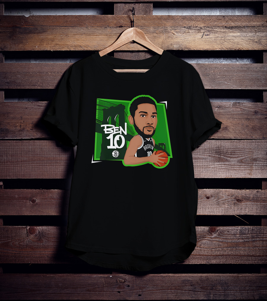 Nbacentral Ben Simmons Ben 10 Brooklyn Nets Cartoon Basketball T-Shirt