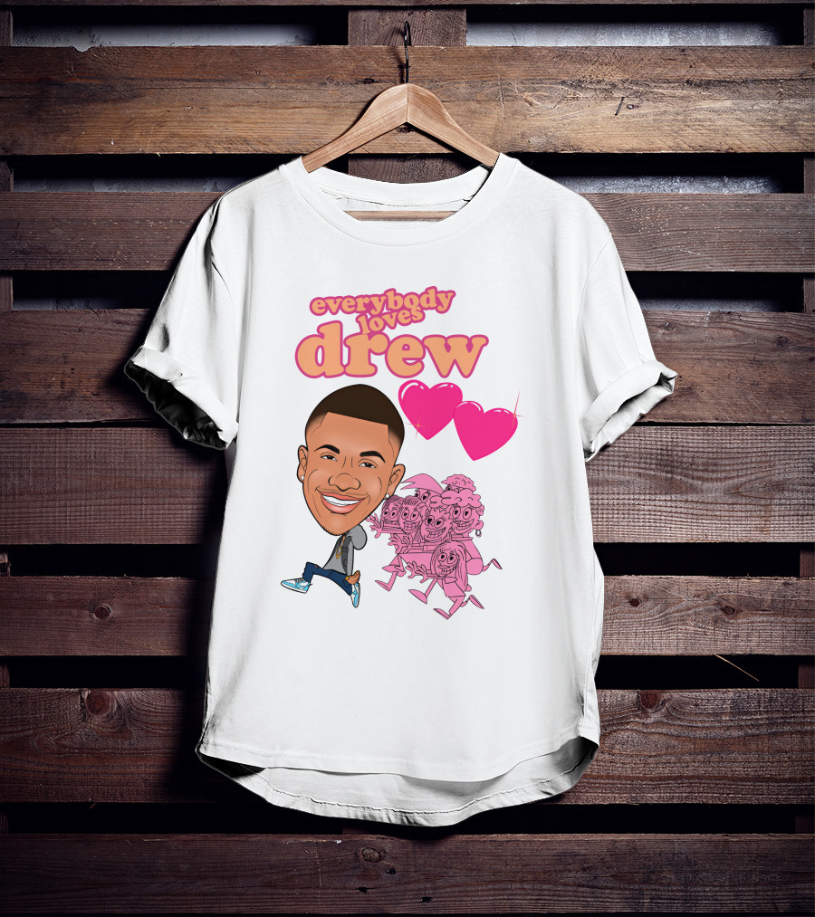 Tdashrich Tequan Richmond Everybody Loves Drew Hearts Cartoon Characters T-Shirt