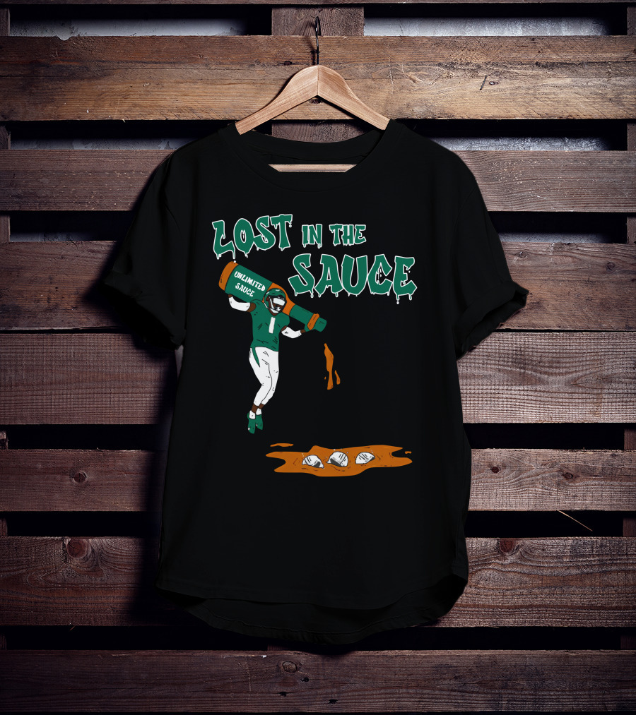 Lost In The Sauce Iamsaucegardner With Unlimited Sauce Football Player T-Shirt