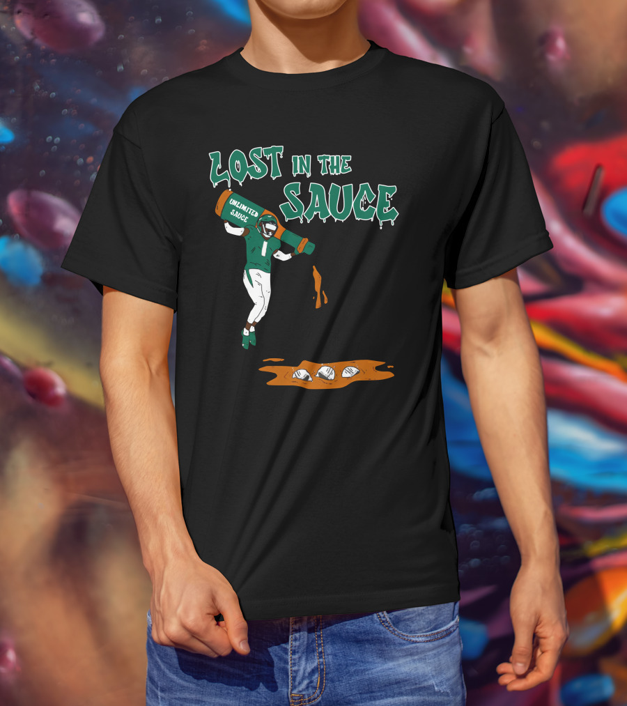 Lost In The Sauce Iamsaucegardner With Unlimited Sauce Football Player T-Shirt