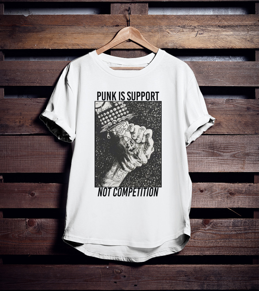 Punk Is Support Not Competition No Gods No Masters Spiked Leather Unity T-Shirt
