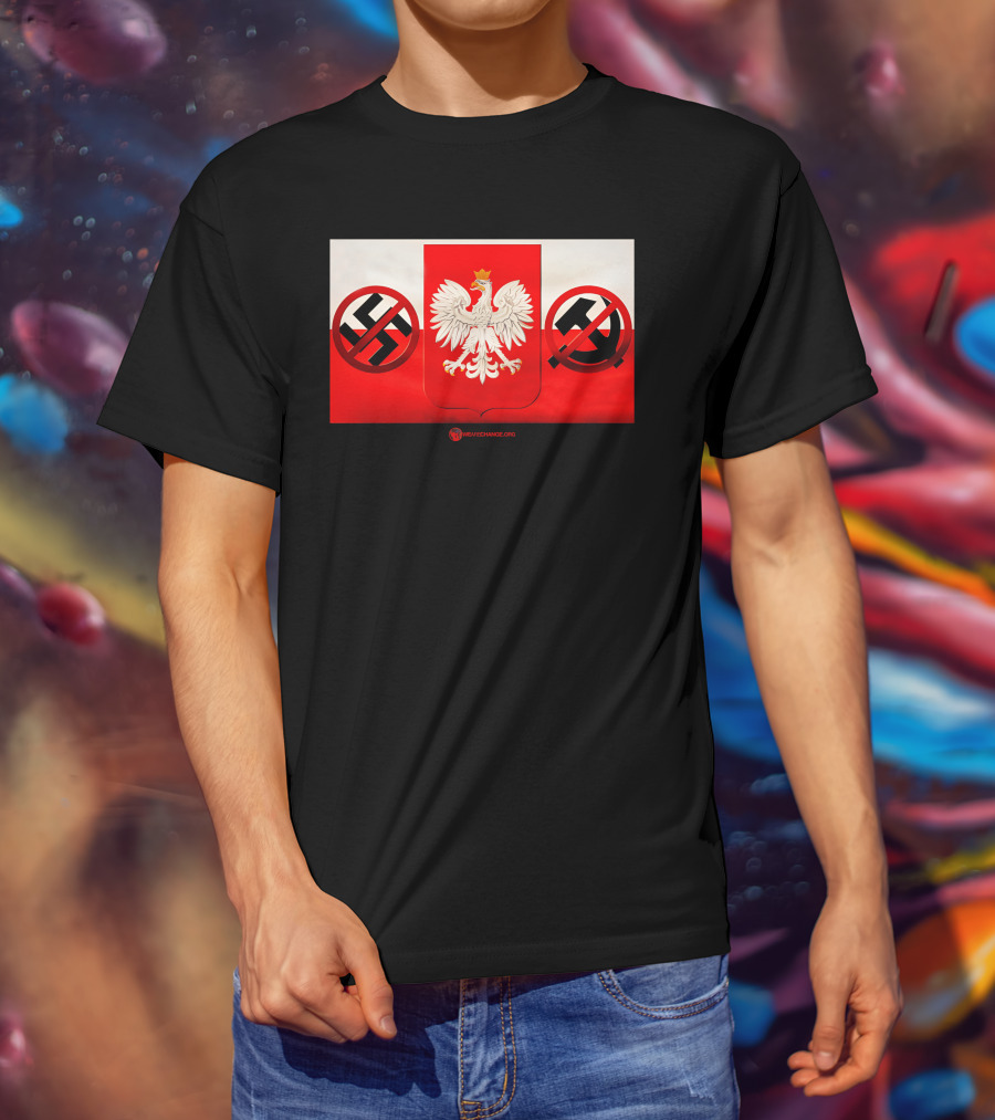 WeAreChange.org The Polish Spirit Anti-Swastika Anti-Communism Eagle T-Shirt