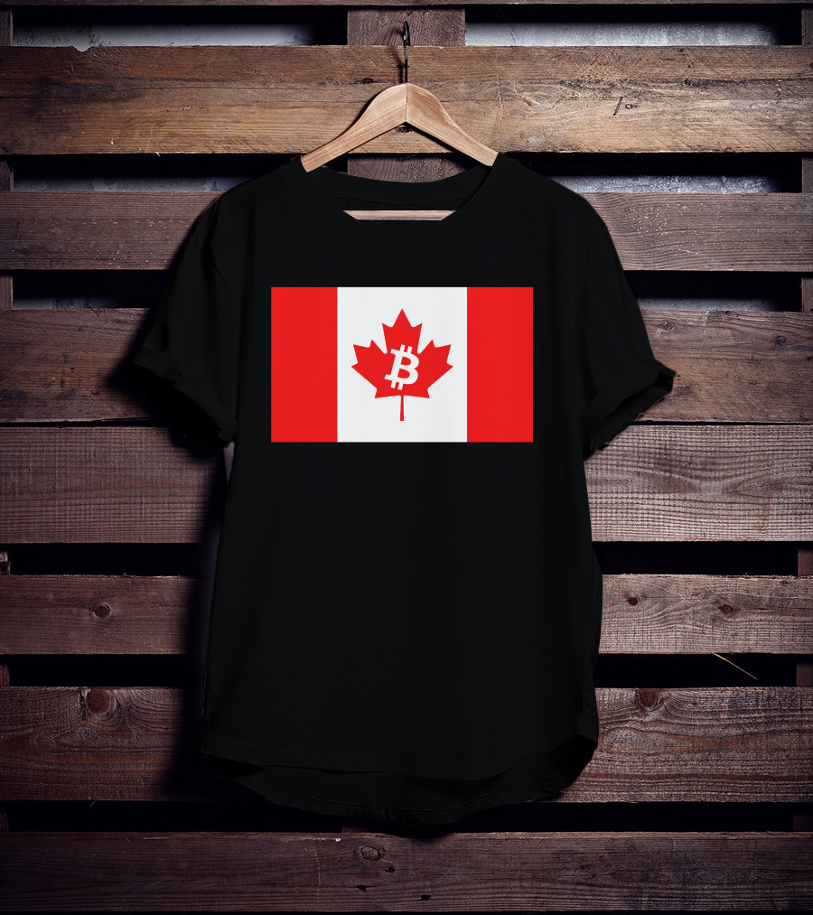Bitcoin Canada Maple Leaf Flag Red 2 T-Shirt