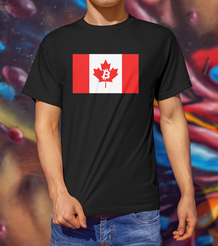 Bitcoin Canada Maple Leaf Flag Red 2 T-Shirt