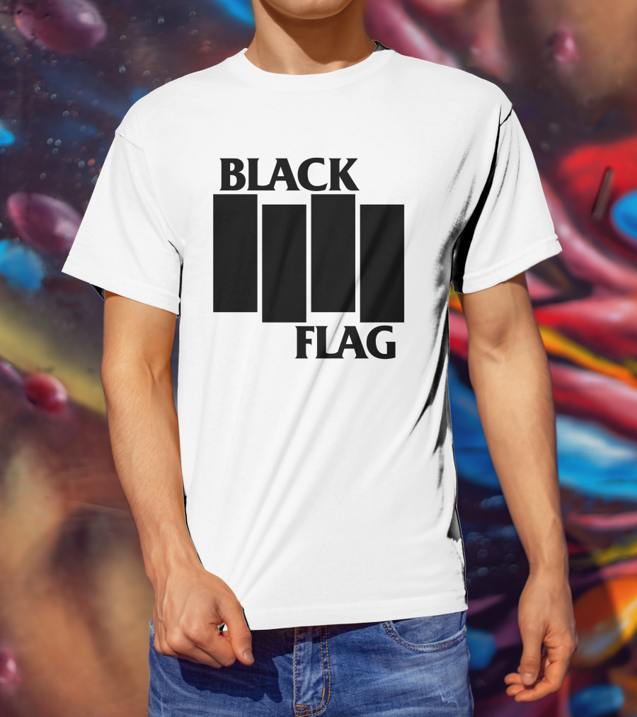 Black Flag Band Iconic Bar T-Shirt