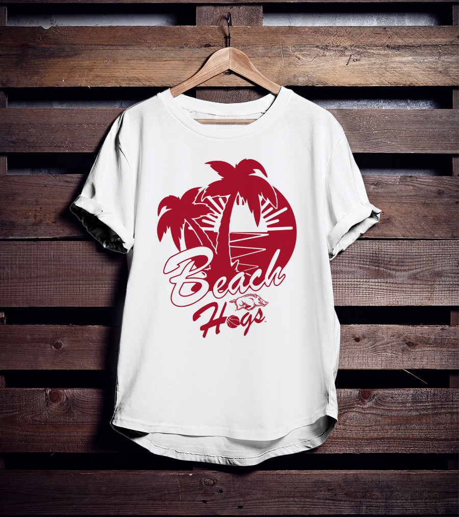Beach Hogs Palms Sunset Razorbacks T-Shirt