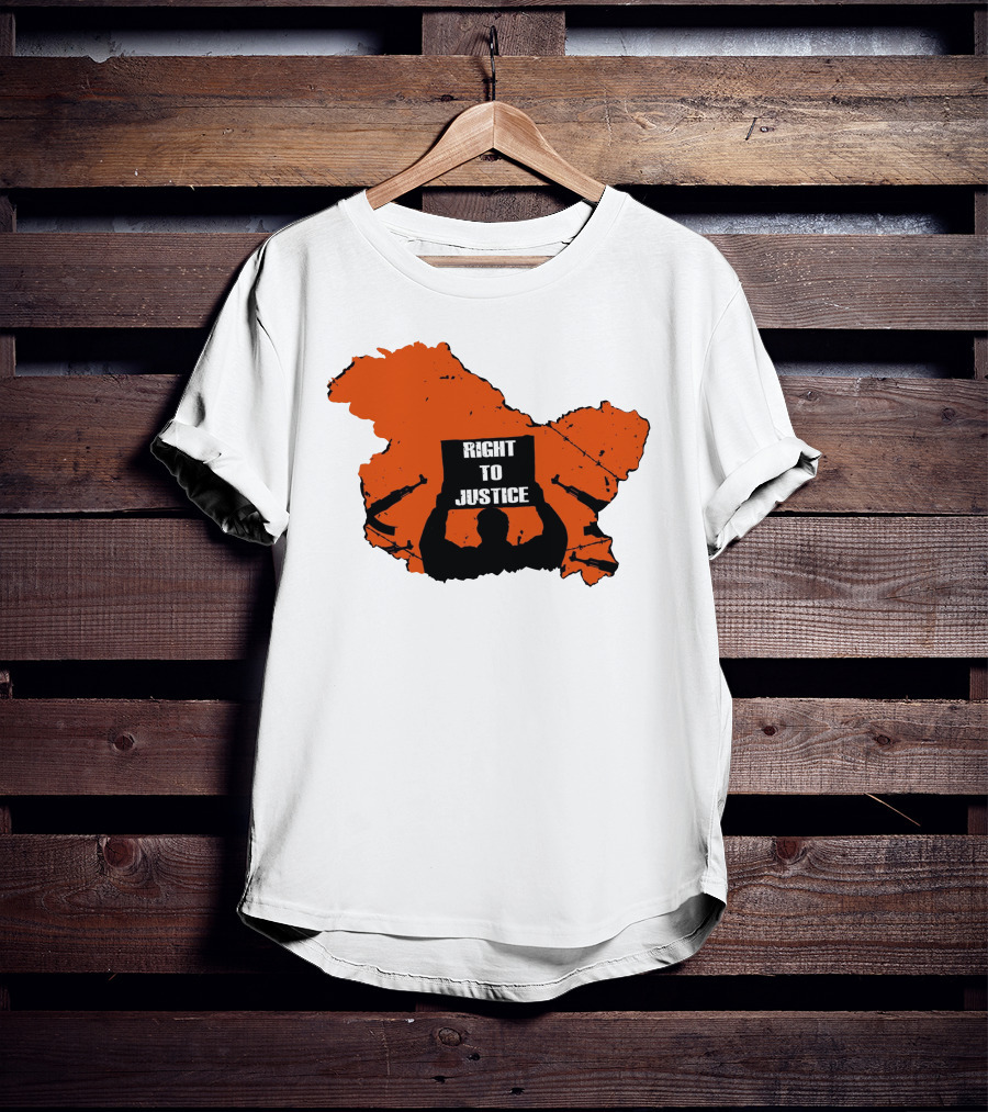 Right To Justice Protest Silhouette Inside Orange Map Shape T-Shirt