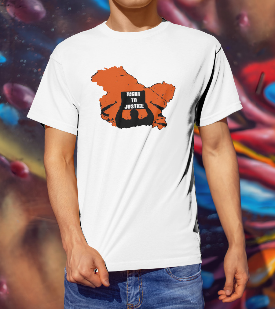 Right To Justice Protest Silhouette Inside Orange Map Shape T-Shirt