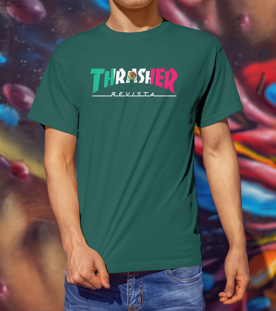 Thrasher Revista Mexican Flag Colors T-Shirt
