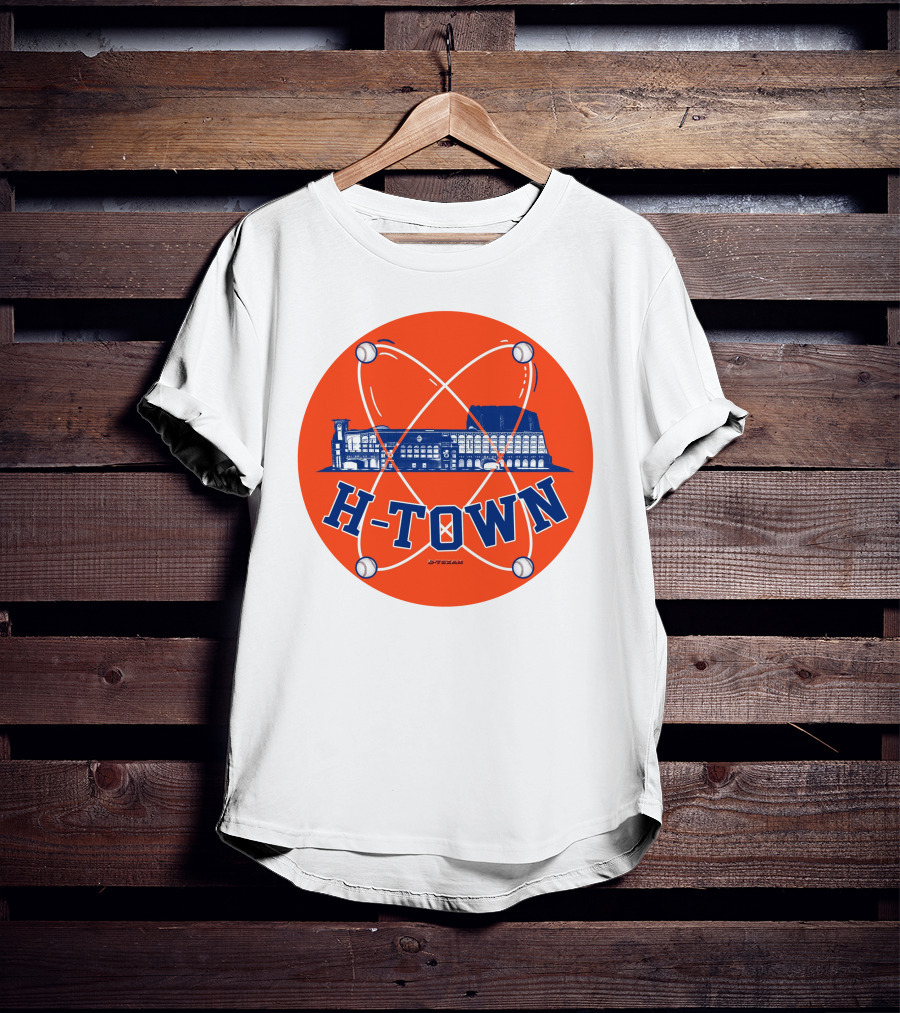 H-Town D-Texan Baseball Landmark Iconography T-Shirt