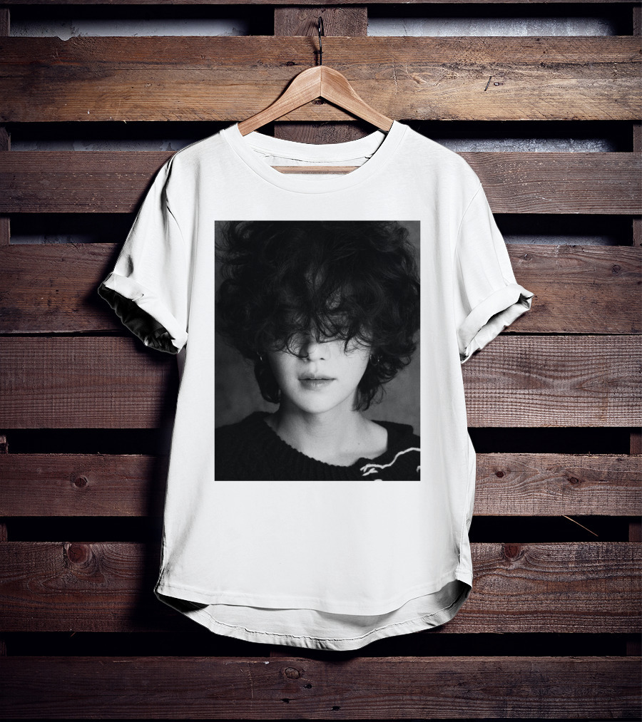 Suga Min Yoongi's Face Black And White Curly Hair T-Shirt