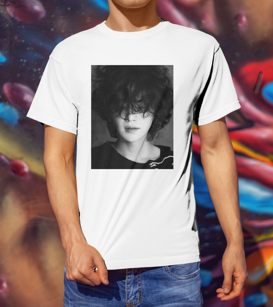 Suga Min Yoongi's Face Black And White Curly Hair T-Shirt