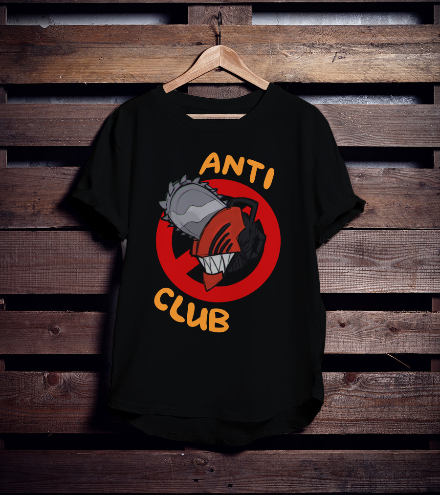Chain Saw Man Anti Club Chainsaw Head With Red No Sign T-Shirt