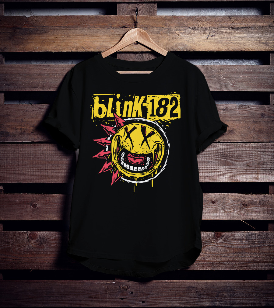 Blink182 Punk Smiley Distressed Face T-Shirt