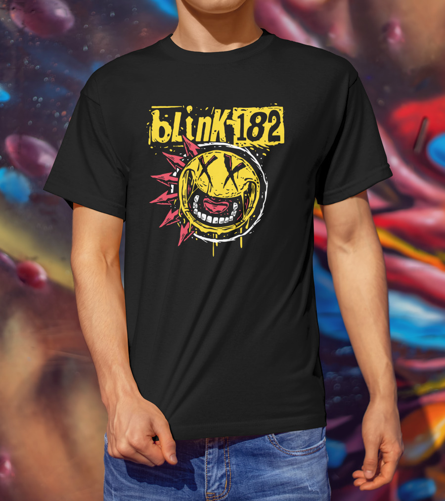 Blink182 Punk Smiley Distressed Face T-Shirt